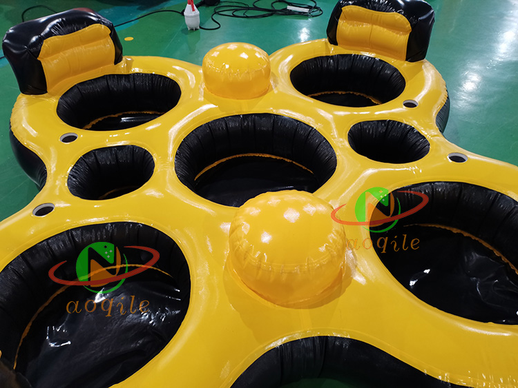 Aoqile Inflatable Multi Person Water Platform Large Load Capacity Anti Slip for Lake Pool Group Hangouts for Events