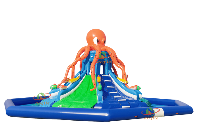 High Quality Custom Inflatable Water Park Octopus Style Water Slide