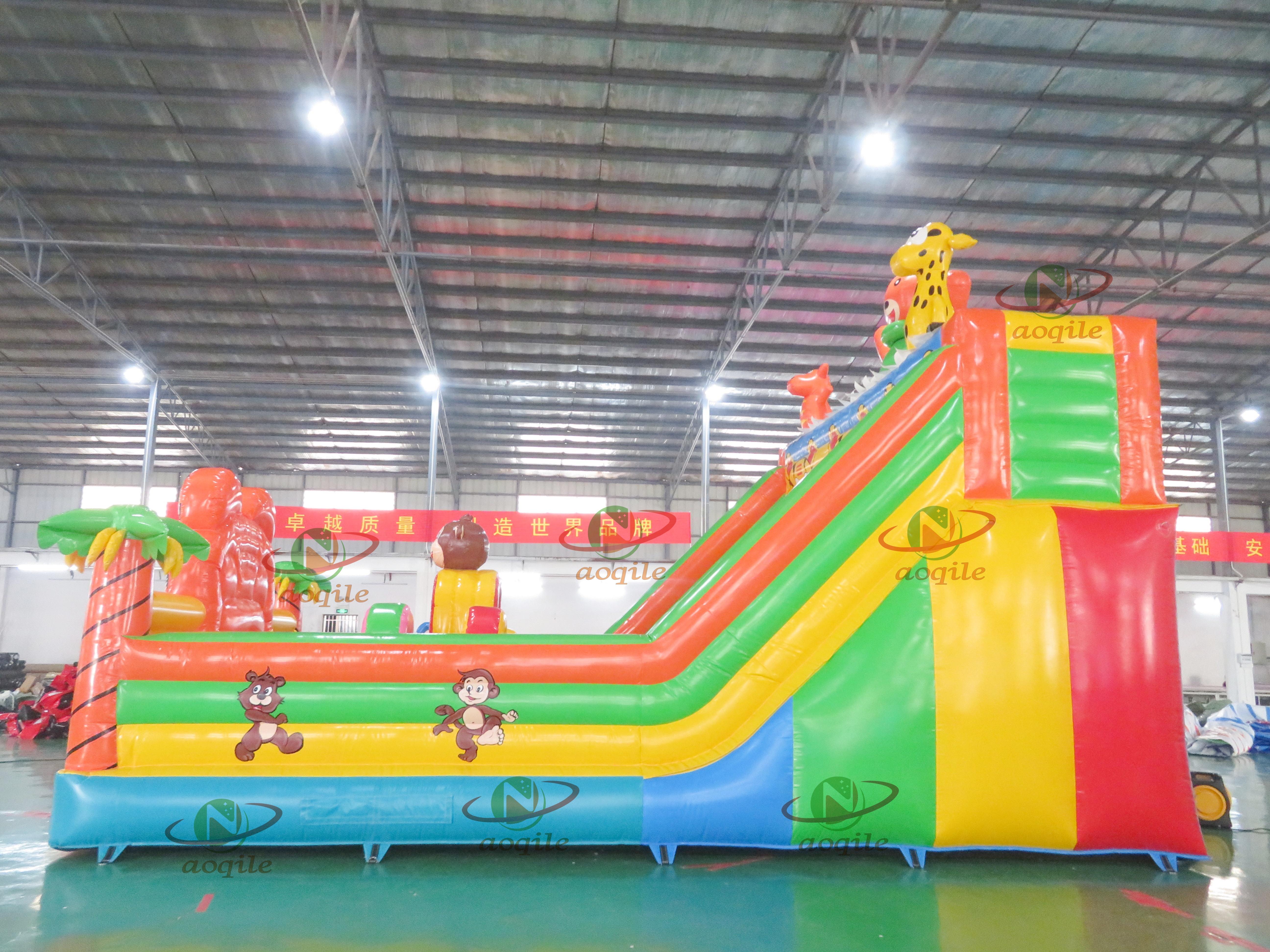 Aoqile High - Quality Outdoor Land Inflatable Tiger - Shaped Slide for Enents