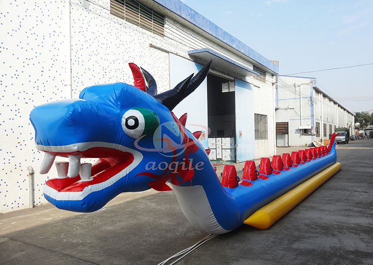 New Design Water Sports Entertainments single row 12 Person 0.9mm PVC Tarpaulin towable Inflatable Dragon Boat