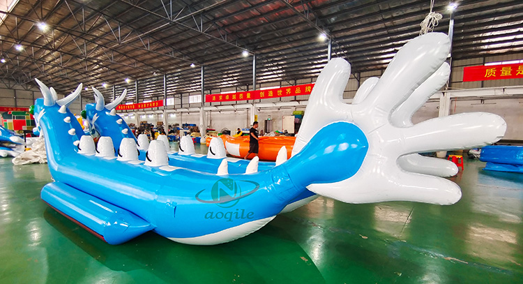 Custom Sea Inflatable Banana Boat Raft Flying Fish Inflatable Blue Dragon Boat