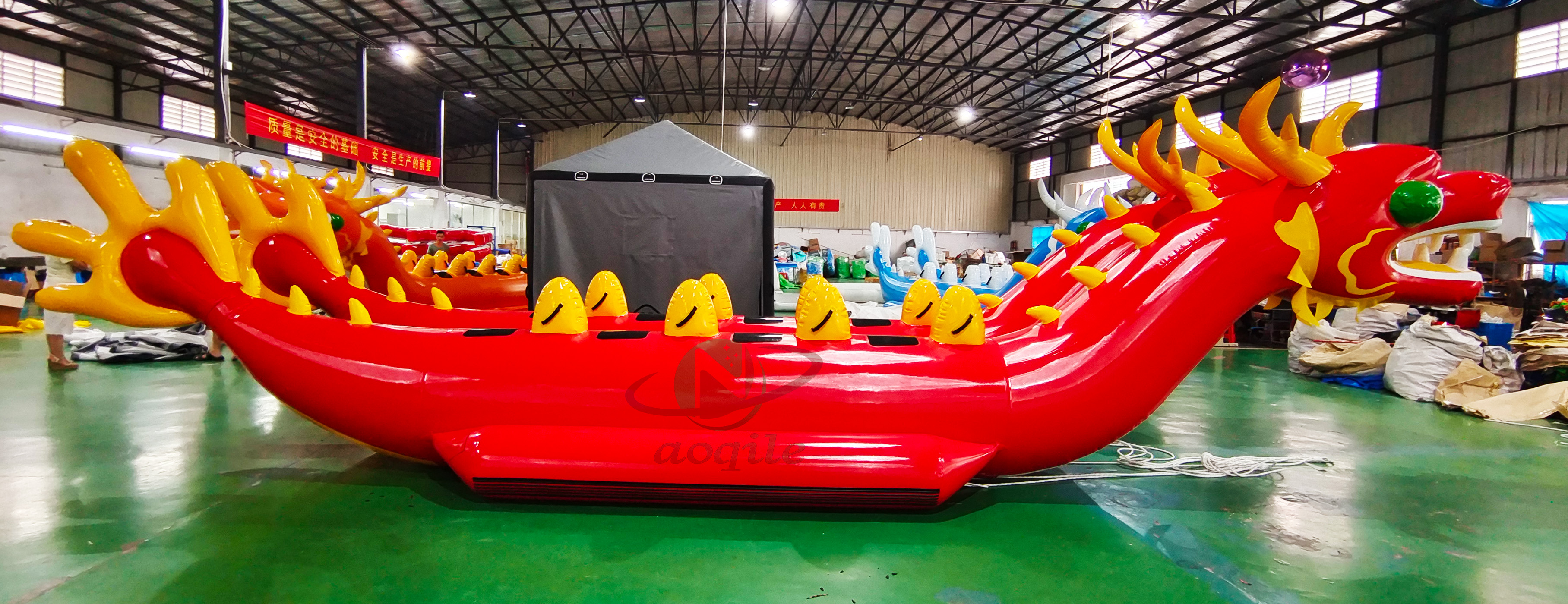 Crazy Water Sport Games Play Equipment Entertainments Double Line Inflatable Dragon Boat