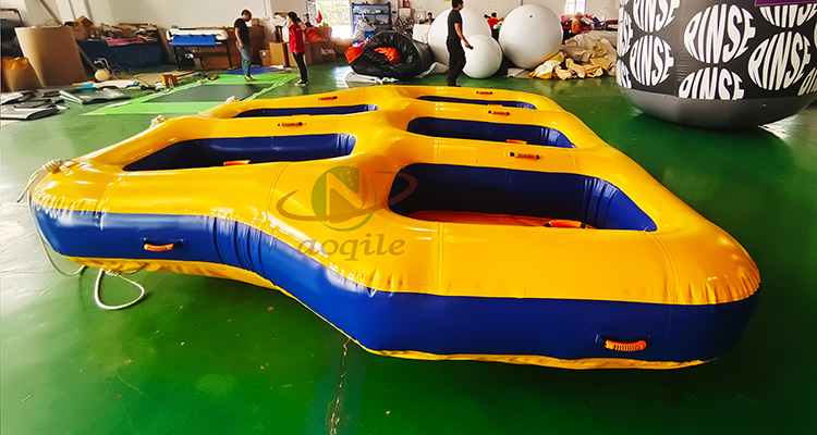 Commercial Inflatable Flying Water Rotating Toy Inflatable Water Ski Towable Five Seater Disco Boat