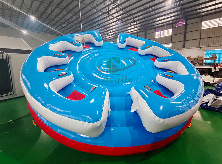 Flexible Eight-Person Entertainment Inflatable Flying Fish Yacht Water Ski Towable Disco Rotating