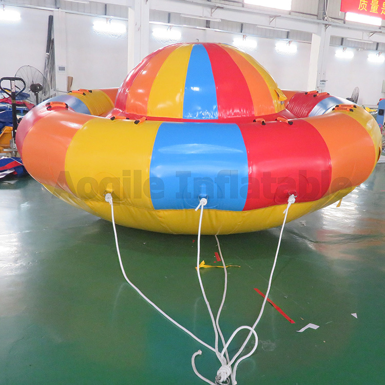 High Quality Towable Ufo Floating Island Comfortable Inflatable Spinning Disco Boat