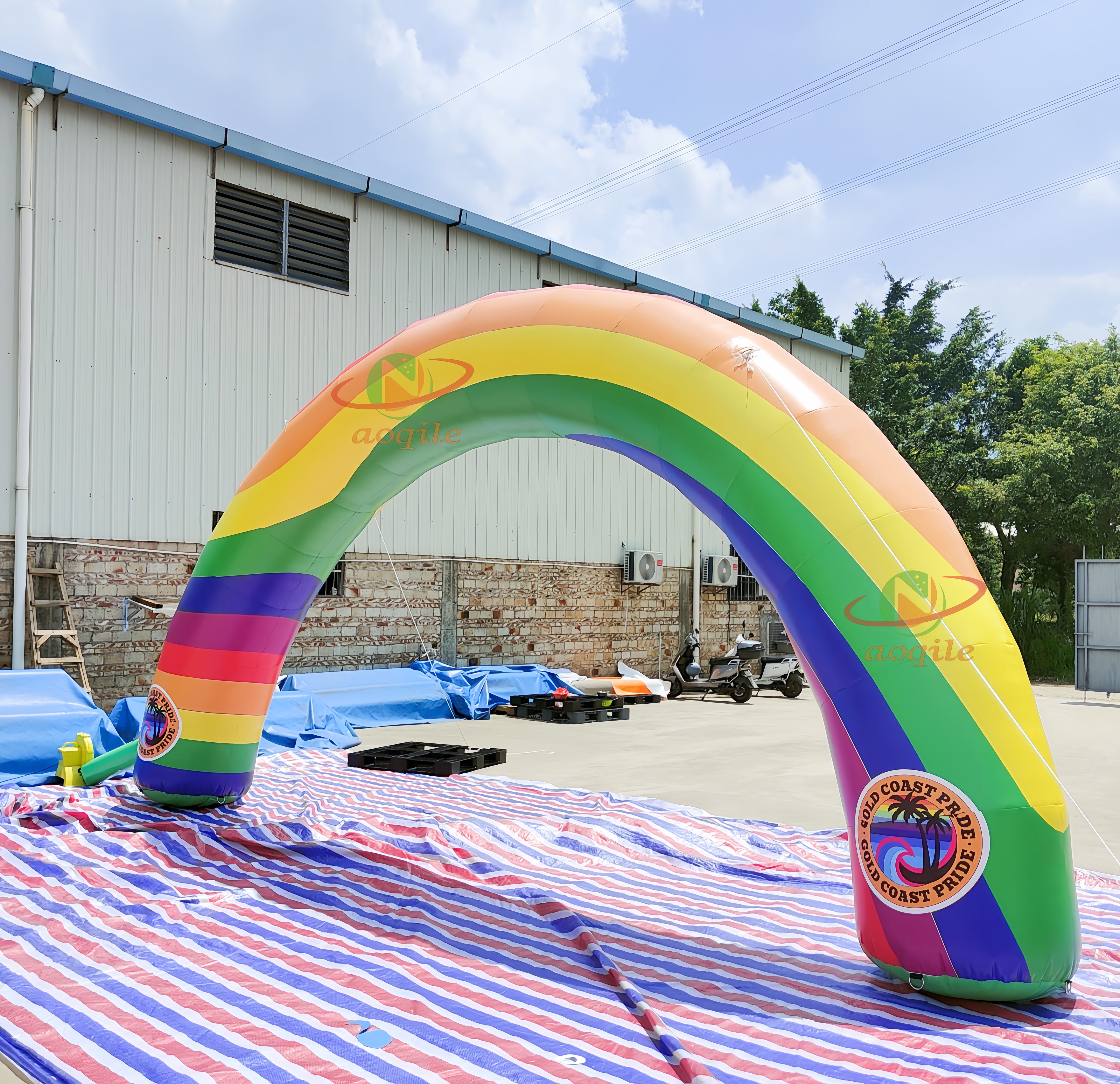 Giant inflatable Rainbow arch gate