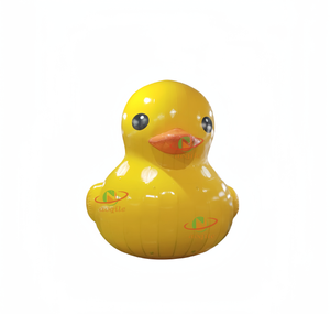 Giant Inflatable Cartoon Yellow Rubber Duck, Amusement Play Equipment Water Fixed Yellow Duck Cartoon Figure For Promotion