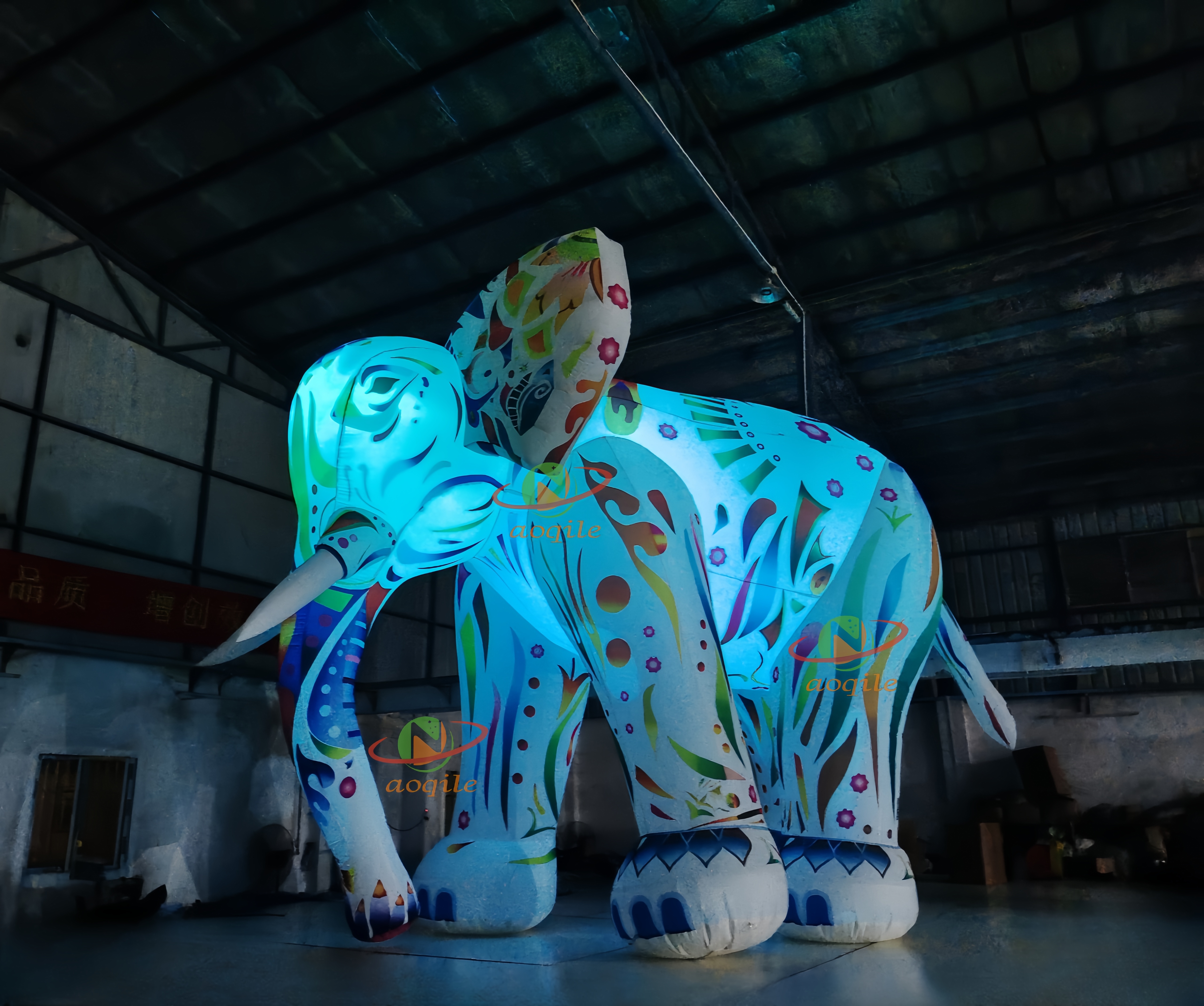 Outdoor Activities Inflatable Elephant Promotion Decoration Square Inflatable Animal Shape Led Lighting