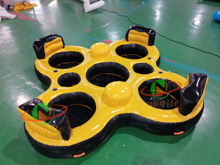 Aoqile Inflatable Multi Person Water Platform Large Load Capacity Anti Slip for Lake Pool Group Hangouts for Events