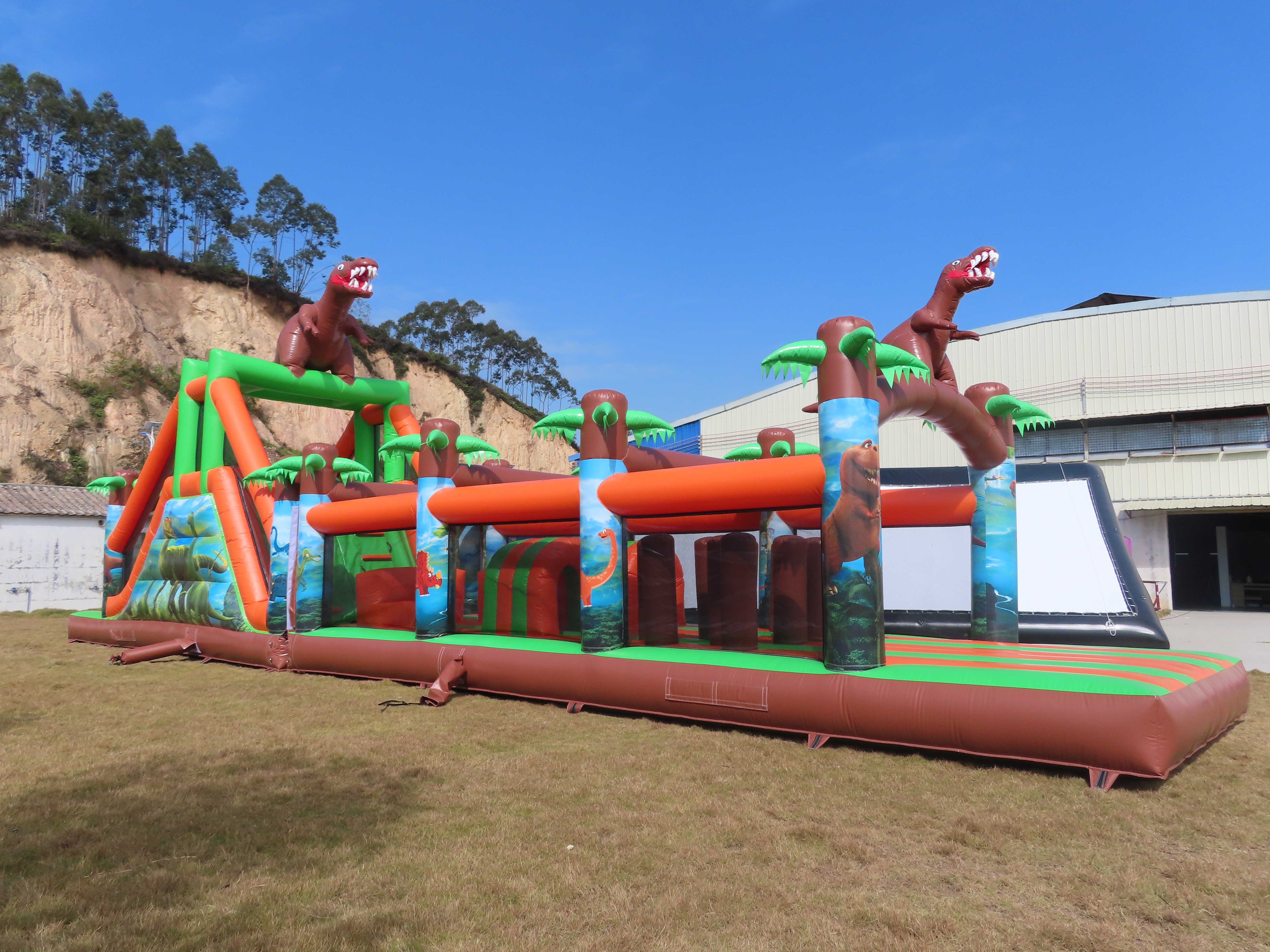 Cute Animated Dinosaur Shape Water Park Inflatable Barrier